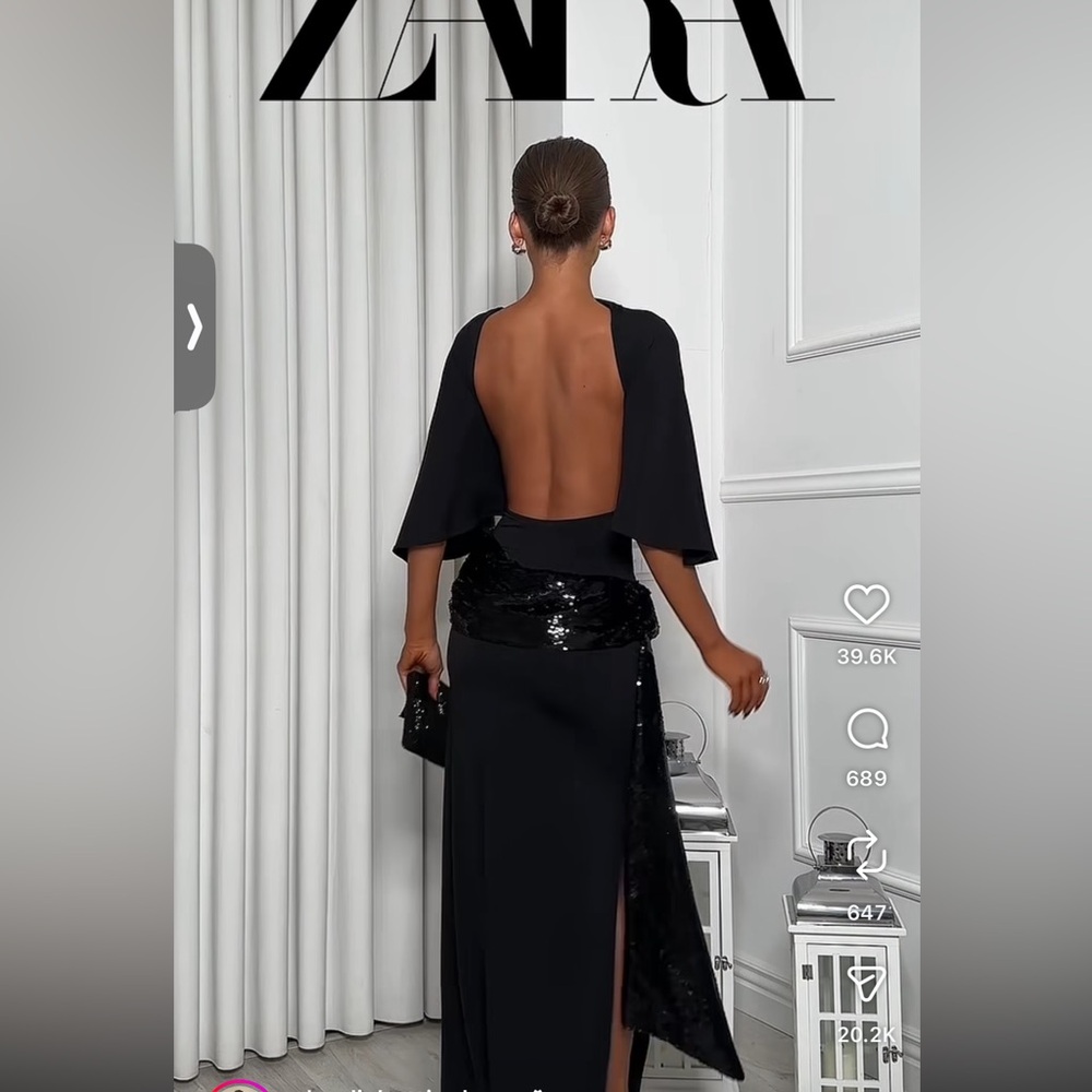 ZARA CUMMERBUND MIDI DRESS - Picture 12 of 17